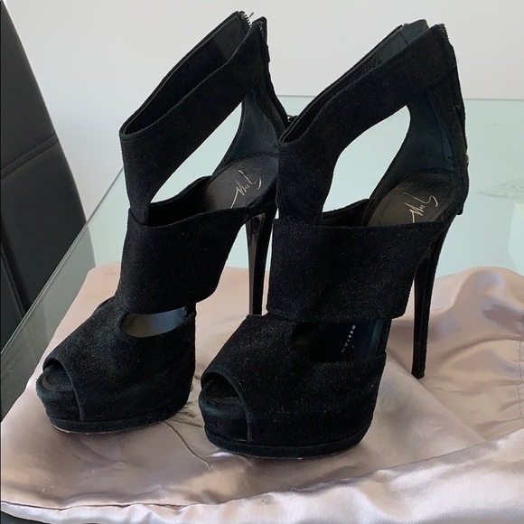 Giuseppe Zanotti black suede sandals 160 mm - Picture 1 of 6
